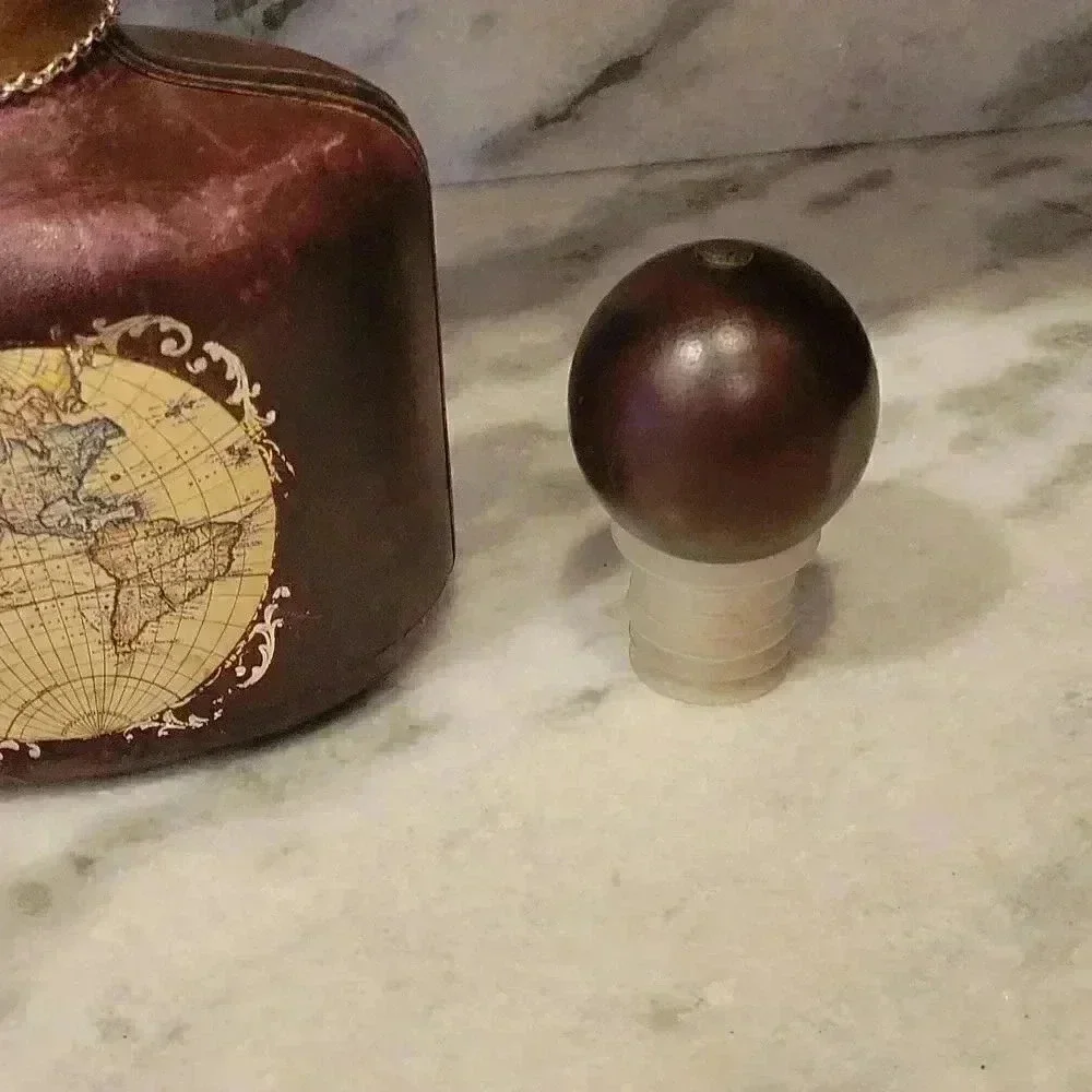 Decanter decorative empty Leather Map Decor Bourbon bottle